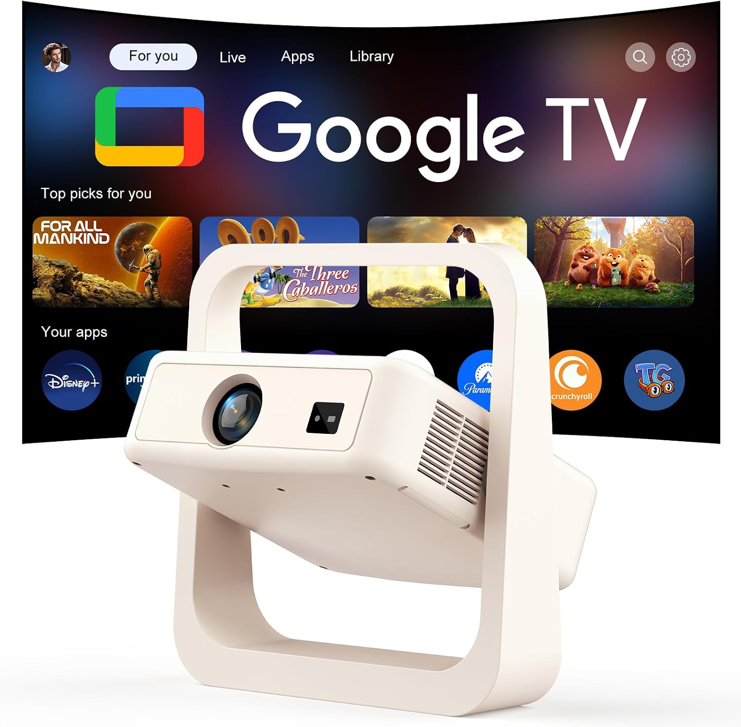 PANSEBA 官方 Google TV 智能投影仪带支架 56%OFF