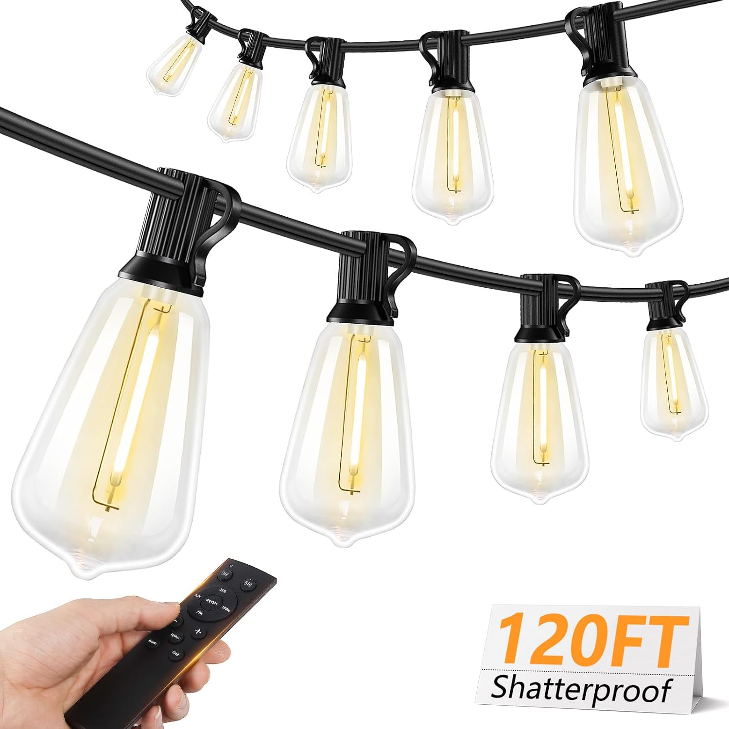 Brightever 120FT LED 户外灯串带遥控器 50%OFF
