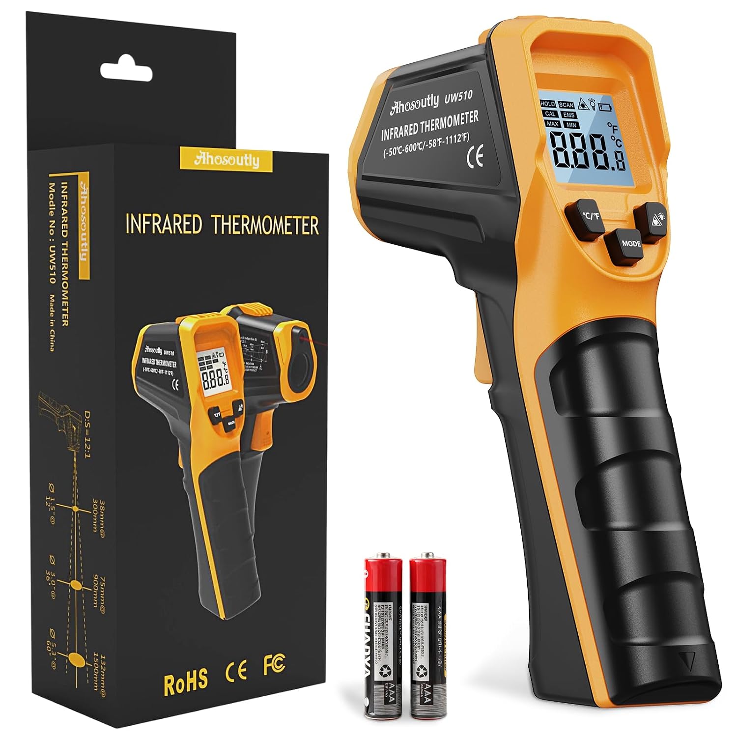 红外测温枪激光温度枪 -58℉至1112℉ 52%OFF