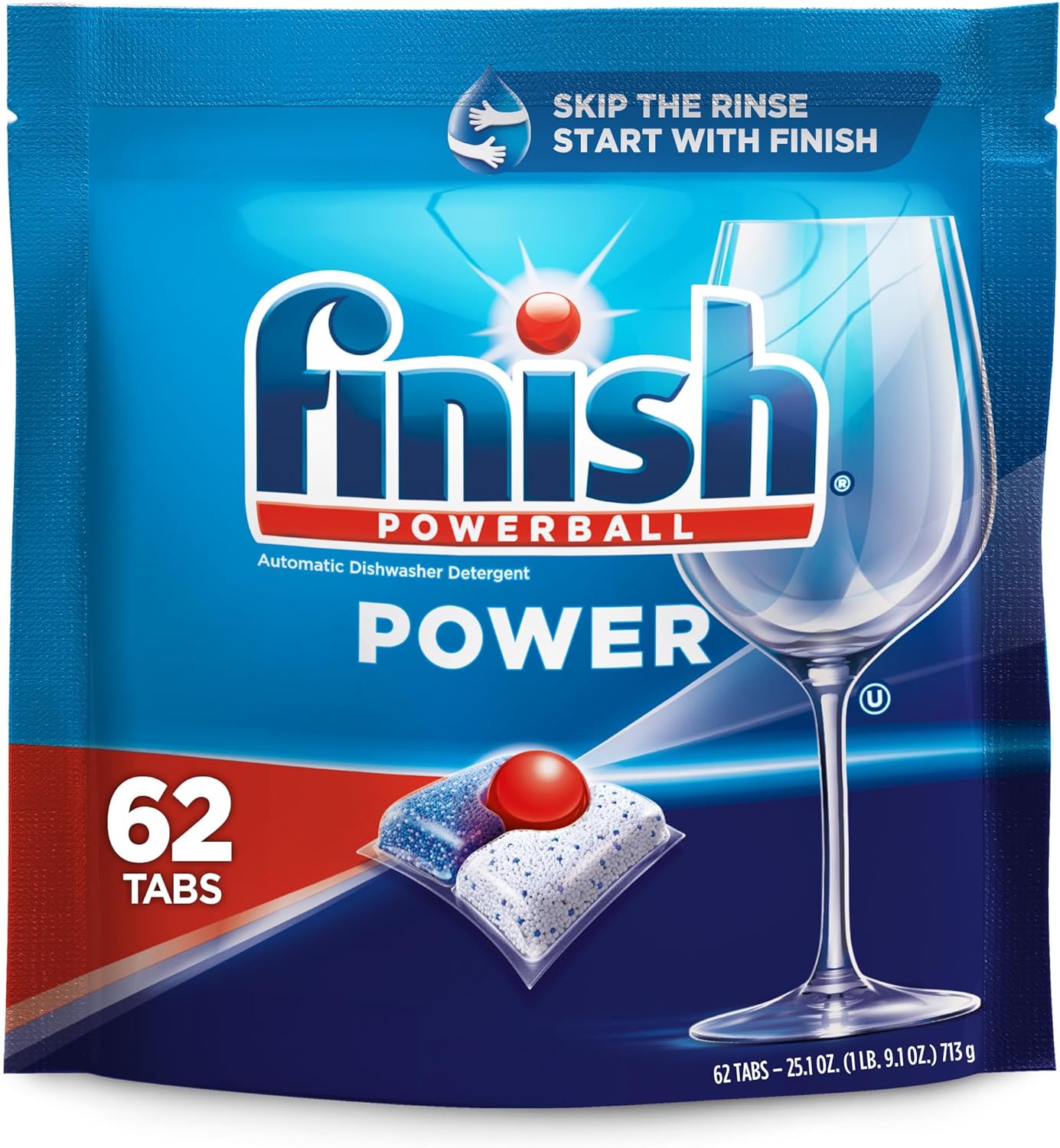 Finish Power - 62ct - Dishwasher Detergent - Powerball - Dishwashing Tablets - Dish Tabs